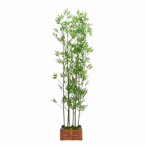 Planta artificial grande Árbol artificial Planta Bambu Plantas Planta Artificial de Interior y Exterior, Separador de Espacios Verdes/Valla de Privacidad de Bambú Decorativas Hogar(L:30CM-6 HOLE_1.2M