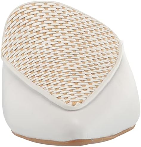 Cole Haan Women's Piper Mule, Ivory Leather/Raffia/Light Natural Stack/Medium Gum Outsole, 7 | Image 1