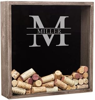 Personalized Wine Cork Shadow Box Display - Custom Engraved Wall Mounted...