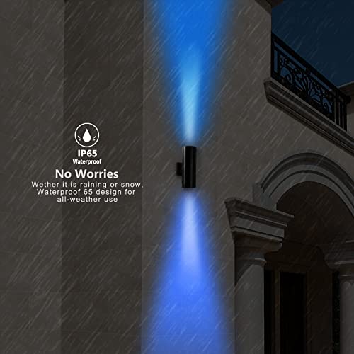 Up And Down Wall Lights Outdoor, 54W 5400Lm Rgbw Exterior Wall Sconce，Rgb Color Changing Led Porch Lights Fixtures For Garage, Front Door, Patio, Terrace, Hallway, Porch, Post, Pool Enclosure, Theater #TOP6