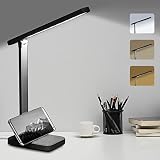 candyfouse LED Desk Lamp with Touch Control, Reading Lamp No Flicker, 3 Color Modes, Foldable Table