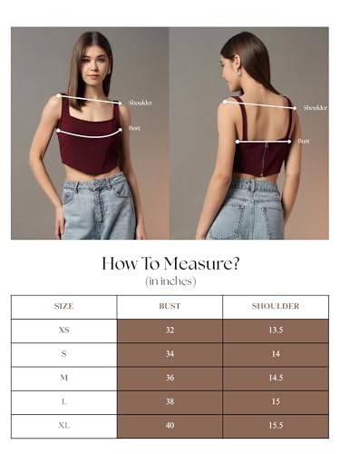 Image of Trend Arrest.ed Women's Stretchable Corset Style Crop Top | Square Neck Sleeveless Zipper Back Body-Hugging Fit | Casual