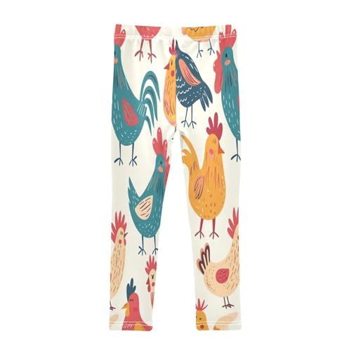 Bolaz Toddler Girls Leggings Printed Yoga Pants Leggings Colorful Chicken for Kids2