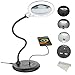 Produktbild Lupe mit Licht 5X Beleuchtete Leselupe Vergrößerungsglas mit 30 LED, großem Freisprechlupe mit Licht und Ständer für Senioren, Sehbehinderte, Hobbies, Basteln