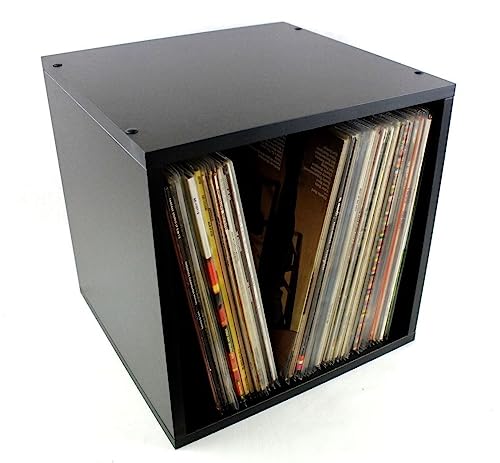 MC DAISON MOBILE ESPOSITORE scaffale arredamento per 70-90 dischi LP vinile 33 giri (diam.30cm) in legno MDF corrugato nero