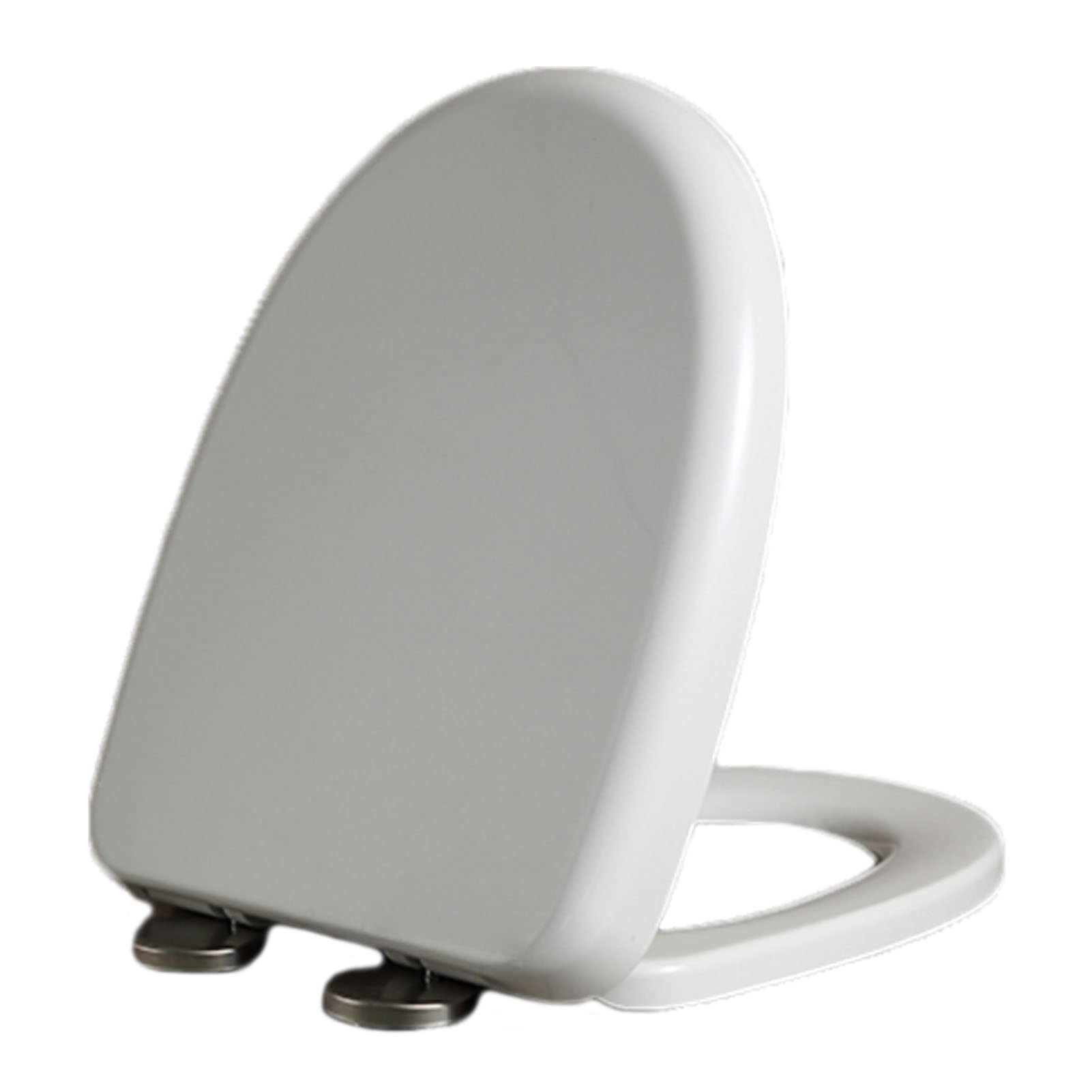 White Elongated Slow-Close Toilet seat with Cover, Ergonomic Resin Design, Easy to Install, fits Elongated or Oval Toilets, seat, Ergonomic, Toilet, White, Close, Cover, Slow
