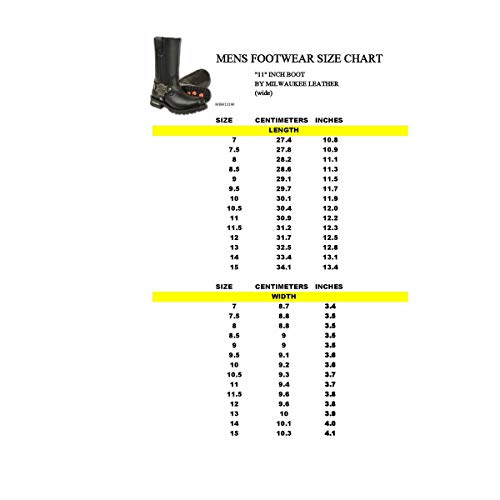 Milwaukee Leather MBM131W-BLK-8.5W Men'S Wide-Width Classic Black Leather 11-Inch Square Toe Motorcycle Harness Boots Mbm131W thumb #4