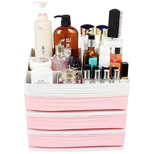 YouthUnion Organizador para Cosméticos, Caja Maquillaje Cajones con Capas para Arreglar Lápiz Labial Joya Mujer Acrílico Transparente (Rose, l-3) Cover