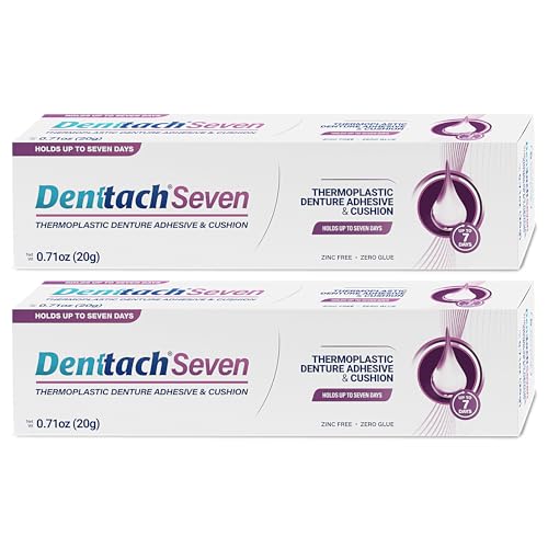 Denture Adhesive Thermoplastic Denture Adhesive Up to 7 Days Comfortable Secure Denture Grip Cushion and Soft Reliner Waterproof Non Glue Zinc Free Denture Reliner (Pack of 2)