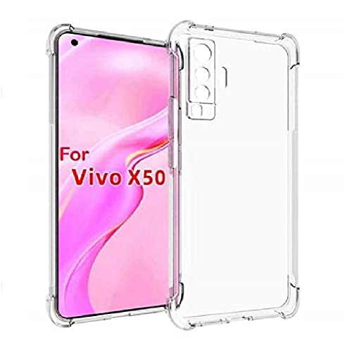 Image of COVERBLACK Rubber Silicone Back Cover for Vivo X50 - Transparent