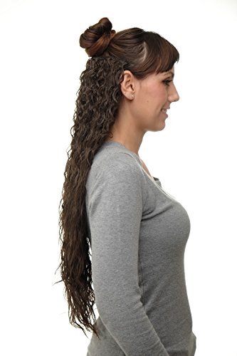 WIG ME UP H9311-6 Hairpiece half wig Clip-In Extension very long stringy crimpy curls curly latin shiny oily wet-look volume chocolate brown 26inch - Image 4