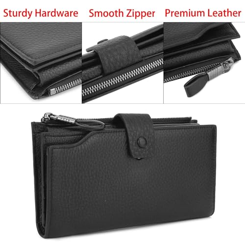 Image of YALUXE Women's Real Leather Wallet RFID Protect 21 Card Slots Phone Pocket