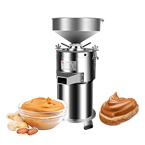 Machine à beurre d'arachide commerciale - 1100 W - Moulin à noix électrique - Moulin à sésame à grande vitesse - Dispositif de broyage en acier inoxydable - 2850 tr/min - Pour restaurants et