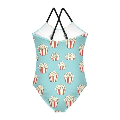 Popcorn Girls One Piece Swimsuits Sport Halter Swimwear Beach Bathing Suit 3T2