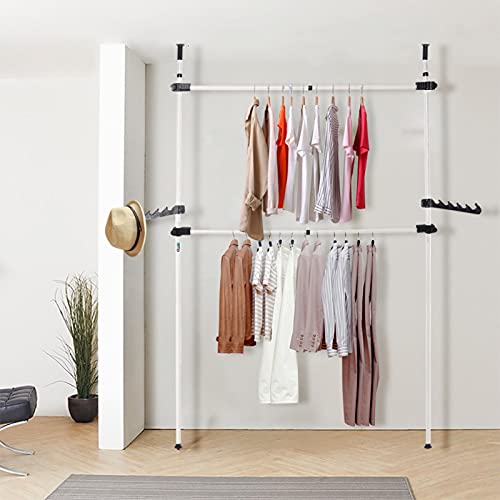 Cocoarm Telescopic Clothes Rail Heavy Duty Garment Rack with Adjustable  Height 281-329cm Width 80-139cm