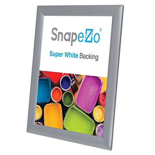 Snapezo Poster Frame 8.5X11 Inches, Silver 1 Inch Aluminum Profile, Front-Loading Snap Frame, Wall Mounting, Sleek Series #TOP3