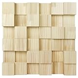 BXI Wood Sound Diffuser - 24 X 24 X 2.8 Inches Thick Acoustic Diffusion Panels Add Listening Room Musical Liveliness, Quadratic Residue Diffusor for Wall and Ceiling Acoustical Treatment (3D)
