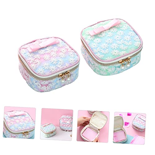 GLSTOY Bolsa de higiene de fio com espinho, 2 peças, com zíper, para mulheres, bolsa de armazenament