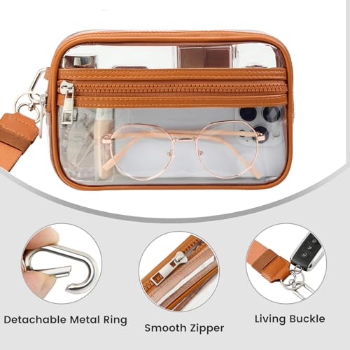 Image of Clear Wristlet Stadium Approved Clear Bag Wallet Transparent Purse for Concerts Sports Events