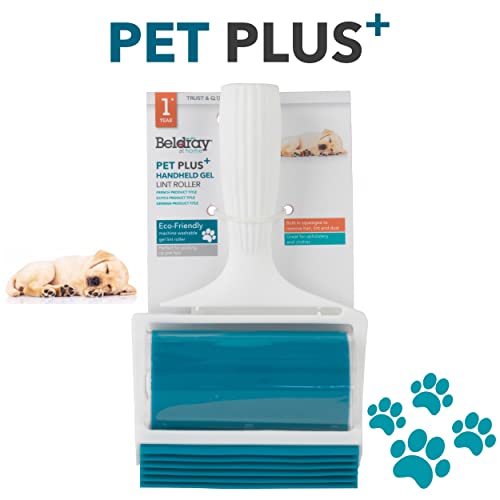 Beldray LA072597EU Pet Plus+ Gel Tierhaarentferner - Fusselrolle Fur Tierhaare, Wiederverwendbare Fusselrolle, Abwaschbar Fusselbürste, Hundehaare & Katzenhaarentferner furKleidung, Sofa & Autos