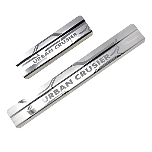 Image of GFX Car Door Sill Guard - Stainless Steel, Protects Painted Edges from Scuffs or Scratches Compatible with Urban Cruiser Set of 4Pcs (After-Market) Model - 2020 Onwards