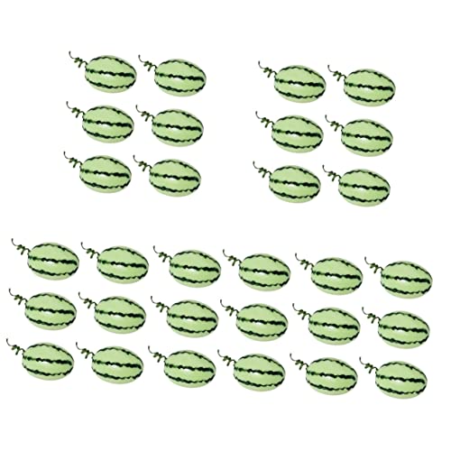 Kisangel 30pcs Mini House Watermelon Models Doll House Miniature Fruit Boys and Girls Pretend Play Toy Kitchen Toy Scene Layout Fruit Props Diy Watermelon Decoration