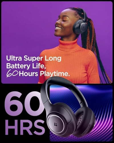 Spigen Audio Kulak Üstü P10 Bluetooth Kablosuz Kulaklık - ANC Pro Aktif Gürültü Engelleme + ENC 5 Mikrofon - 40mm Titanyum Sürücü - 60 Saat Pil - iOS & Android EQ App Şeffaf & Gaming Mod - ASD09691 - Görsel 6