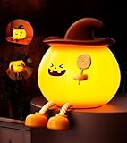 Cute Pumpkin Night Light - Timed and Dimmable LED Night Light - Rechargeable Touch-Activated...