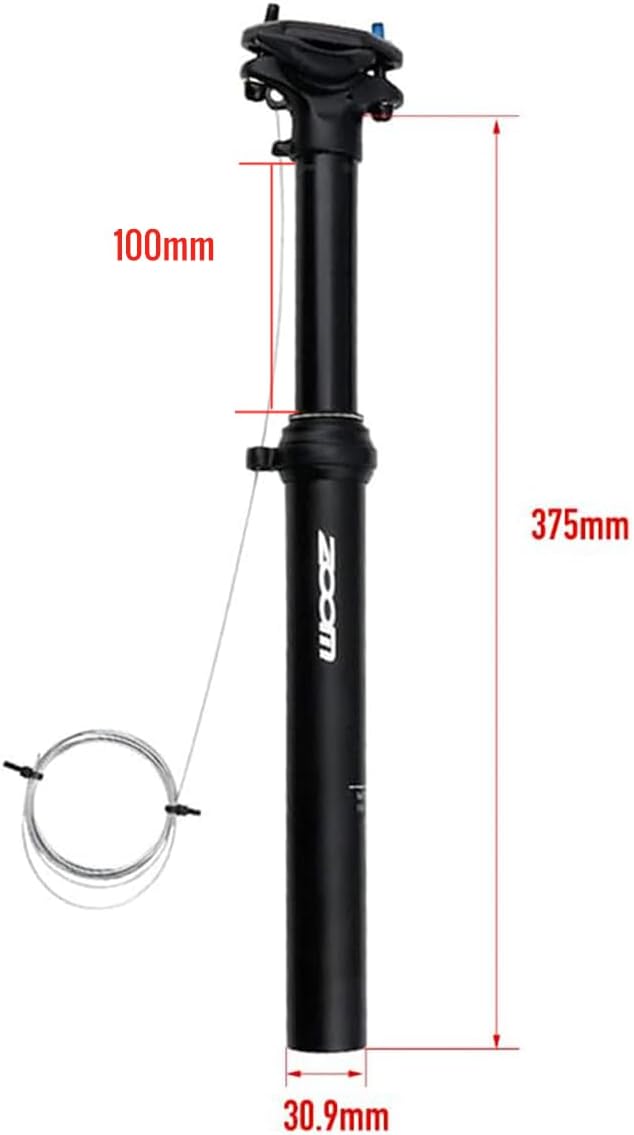 MTB Dropper Seatpost Height Adjustable Internal External Routing 100mm Travel Bike Dropper Seat Post 30.9/31.6mm 375mm