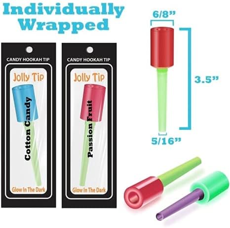 Miniatura 5 de Puntas de cachimba, puntas de cachimba (puntas de cachimba de caramelo), puntas alegres que brillan en la oscuridad, accesorios de chupete envueltos