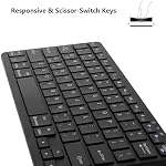 Rechargeable Bluetooth Keyboard for iPad Air Mini Pro iPhone MacBook, Android Tablet Cell Phone Smartphone Laptop, Small Compact Portable Wireless Keyboard (Black)