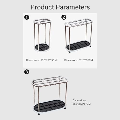 Umbrella Storage Rack with Wheels for High-Capacity Organization in Various Settings