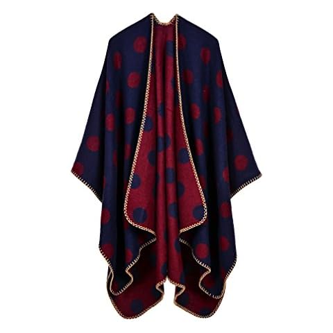Bakerdani Women's Winter Oversized Blanket Poncho Cape Shawl Cardigan Coat Cover