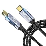 Yiicumhh 5ft USB 5 Cable, 80 Gbps Data Transfer, Dual 8K/16K Display Support, 240W Charging, USB-C to USB-C for Laptops, Monitors & PCs