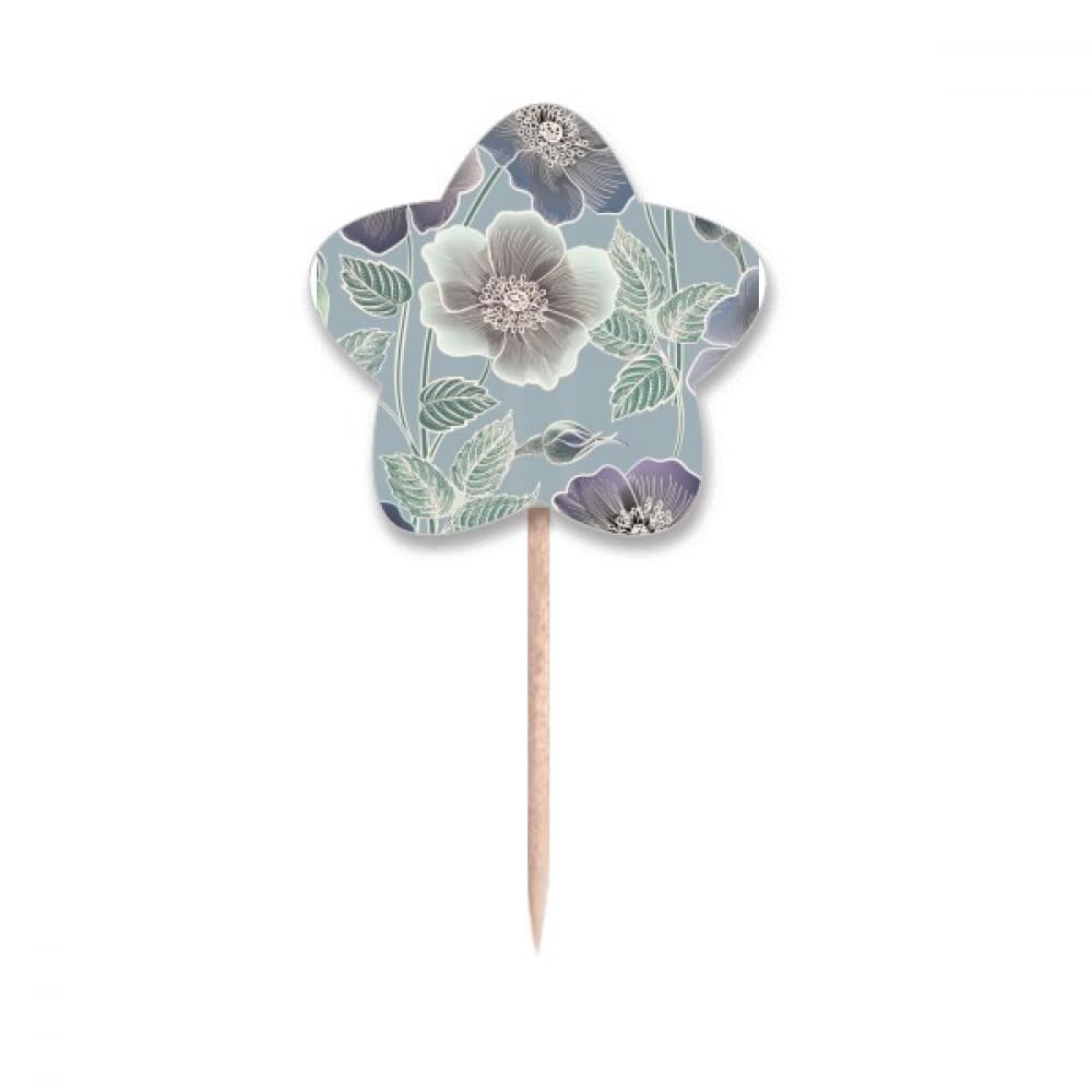 Cure-dents en forme de fleur gris étoile avec prise en main ergonomique pour apéritif chic