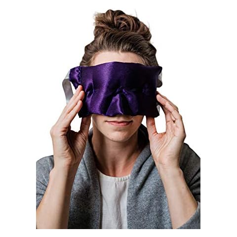 Victoria's Lavender Luxury Aromatherapy Lavender Eye Mask Pillow - Lavender Eye Pillow for Hot or Cold Applications, Weighted Eye Mask, Chilled or Heated Eye Mask, Silk Eye Mask (Colors May Vary) Cover