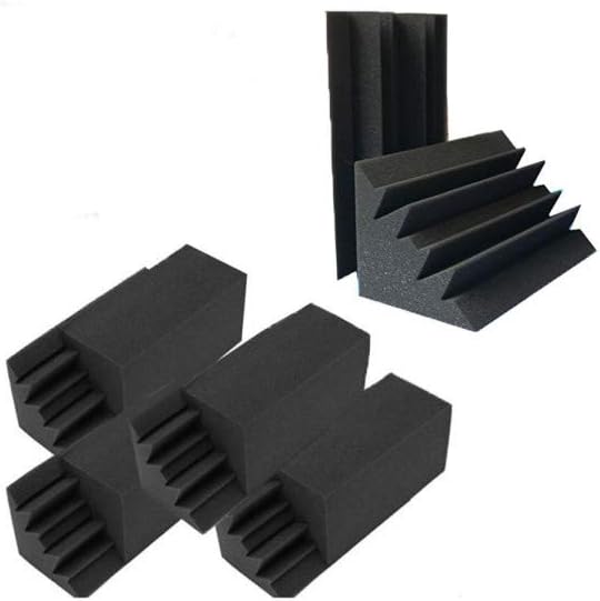 Bookishbunny 12 Pieces Acoustic Foam Bass Trap Studio Sound Proofing Corner Wall Recording Studio (10" x 5" x 5")