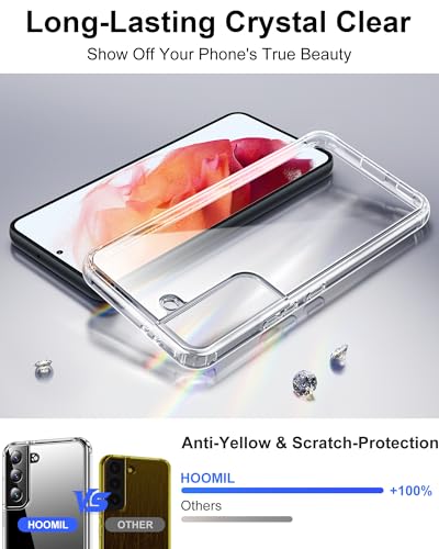 Image of HOOMIL Case for Samsung Galaxy S21 5G, Anti-Yellowing, Crystal Clear