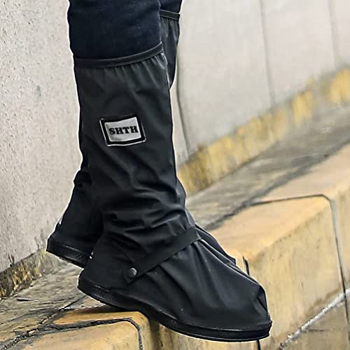 Ushth Black Waterproof Rain Boot Shoe Cover With Reflector (1 Pair) (X-Large) #TOP6