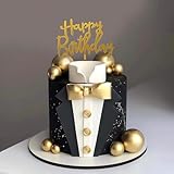 Suit Cake Topper Boss Cake Decorations with Golden Balls for Birthday Father Theme...