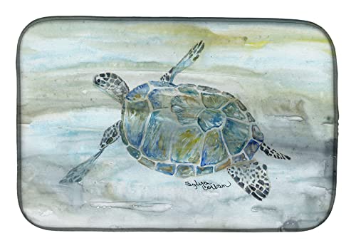 Caroline's Treasures SC2006DDM Sea Turtle Watercolor Dish Drying Mat Absorbent Dish Drying Mat Pad for Kitchen Counter Dish Drainer Mat for Countertop, 14 x 21