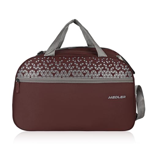 Image of M MEDLER Sentro Wheel Duffle Bag | Waterproof Strolley Duffle Bag | 2 Wheel Duffel Bag | Luggage Bag with Cabin Size & Adjustable Strap - (Brown)