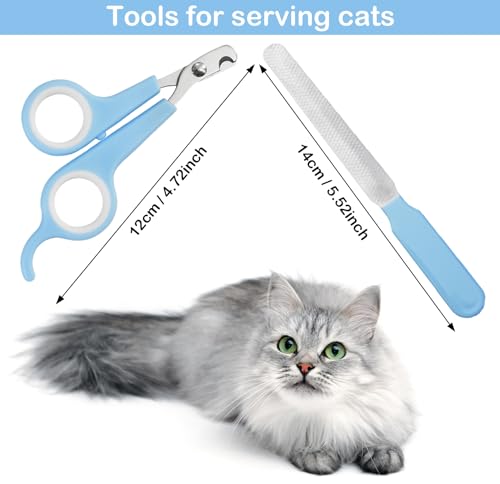 5Pieces-Dogs-and-Cats-Grooming-Nail-Clippers-Kit-Pet-Claws-Nail-Clipper-Trimmers-with-Protective-Guard-Lock-to-Avoid-Over-Cutting-Professional-Trimmers-for-Large-and-Small-Cat-and-Dog-Animal-Blue