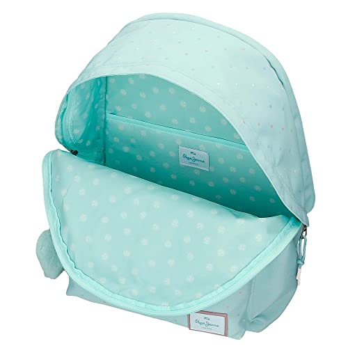Pepe Jeans Para Menina. 6612421 Nerea Dois Compartimentos Mochila De Computador Turquesa (Osfa), Azul, Casual, PoliéSter, Marinho, Moda Infa - 5