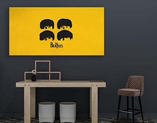 M2M Prints Impression sur toile The Beatles (127 x 76 cm) - Les Beatles, Paul McCartney, John Lennon, RIngo Starr, George Harrison M2M Prints Impression sur toile The Beatles (127 x 76 cm) – Image 3