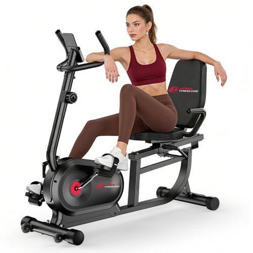 Bicicleta Estática Reclinada para Casa con Respaldo Ergonómico, Bicicleta Magnética Horizontal, 16 Niveles de Resistencia, Pantalla LCD, Ideal para Cardio y Rehabilitación, Soporta hasta 150 KG