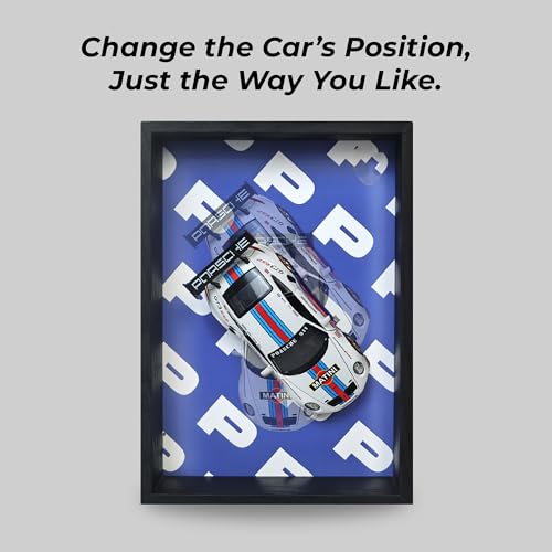 Image of CodersParadise - Posche GT3 RS 3D Car (Matini) Frame Wall Art | 1:32 Die-Cast Metal Model Car with Wooden Display Frame | Detachable Miniature, Interchangeable Posters, Pull-Back Action, Working Lights & Opening Doors | Premium Collectible Gift for Cars Lovers