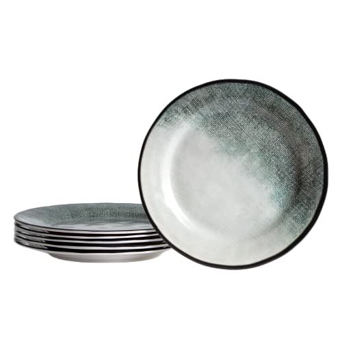 Gufaith Melamine Dinnerware Sets 6 Pcs, Melamine Plates, Outdoor Dinner Plates, Dishes Set For 6, Plates Set Green Plates Serving Platter, Unbreakable, Dishwasher Safe, Bpa Free,Green #TOP1