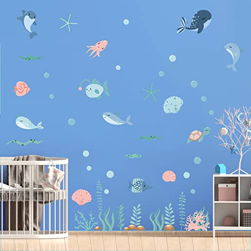 Vinilos decorativos con animales marinos para paredes miniatura 2