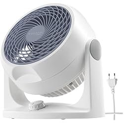 Ventilador Silencioso Para Habitacion Woozoo, Ventilador de mesa silencioso, potente y portátil, 23m², Alcance 12m, Inclinación vertical, Habitación - Woozoo PCF-HD18N - Blanco
